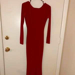Full length burgundy dress
